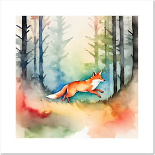 Watercolor Fox Spirit Animal Posters and Art